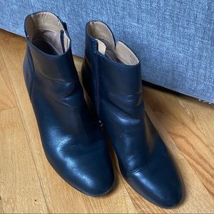 Franco Sarto black heeled booties